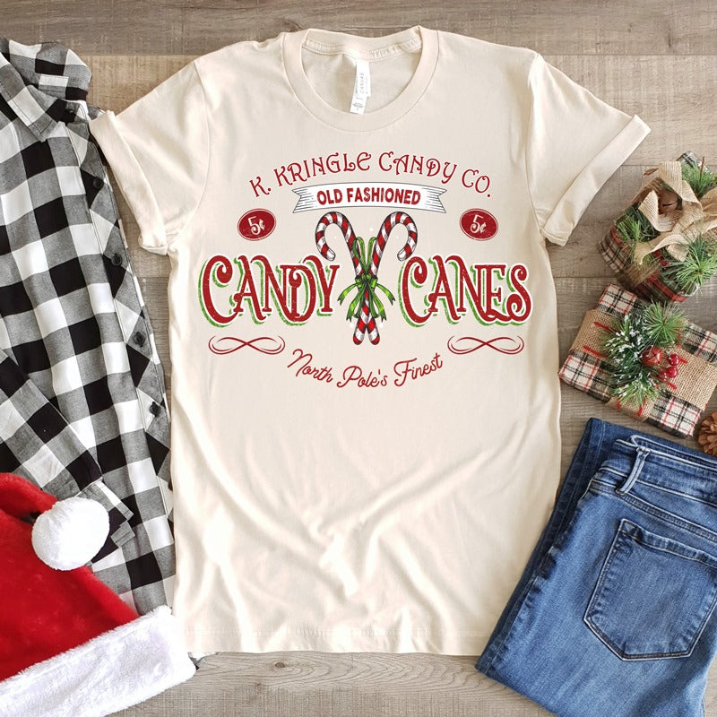 Candy Canes Graphic Tee/Long sleeve options