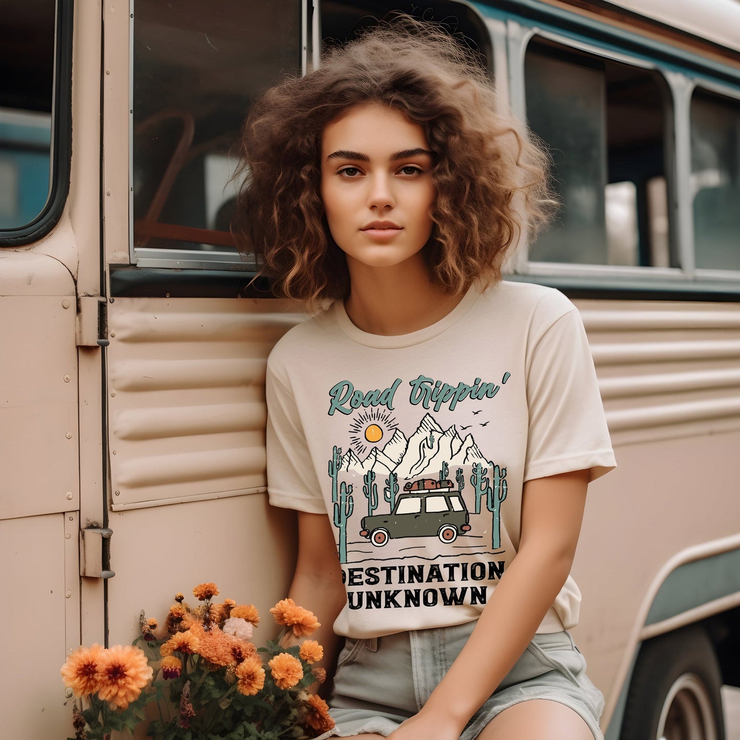 Road Trippin' Destination Unknown  Graphic Tee