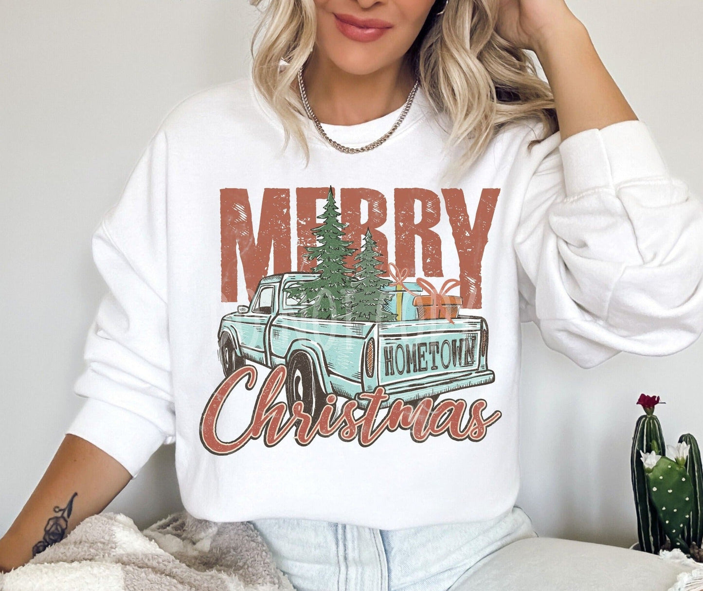 Merry Christmas Vintage Truck Sweatshirt