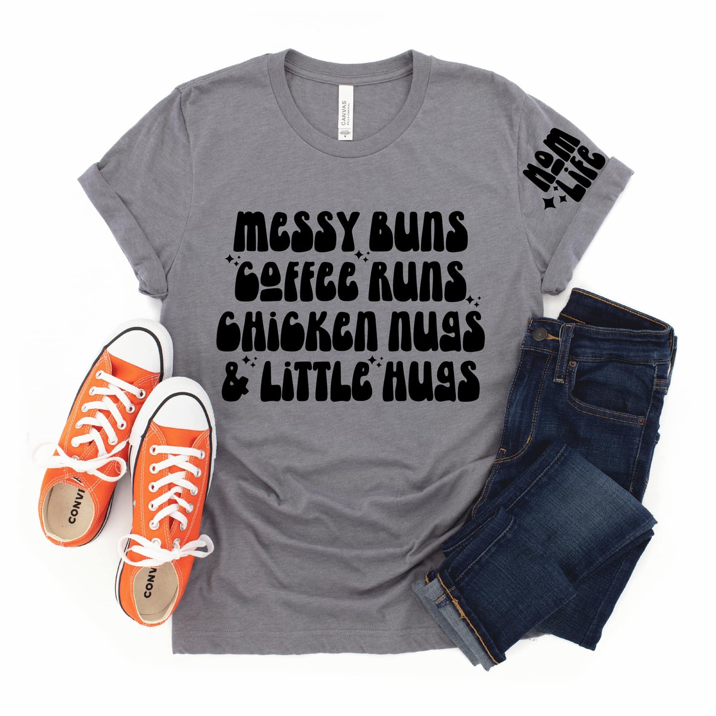 Messy Buns -W/ACCENT GRAPHIC TEE