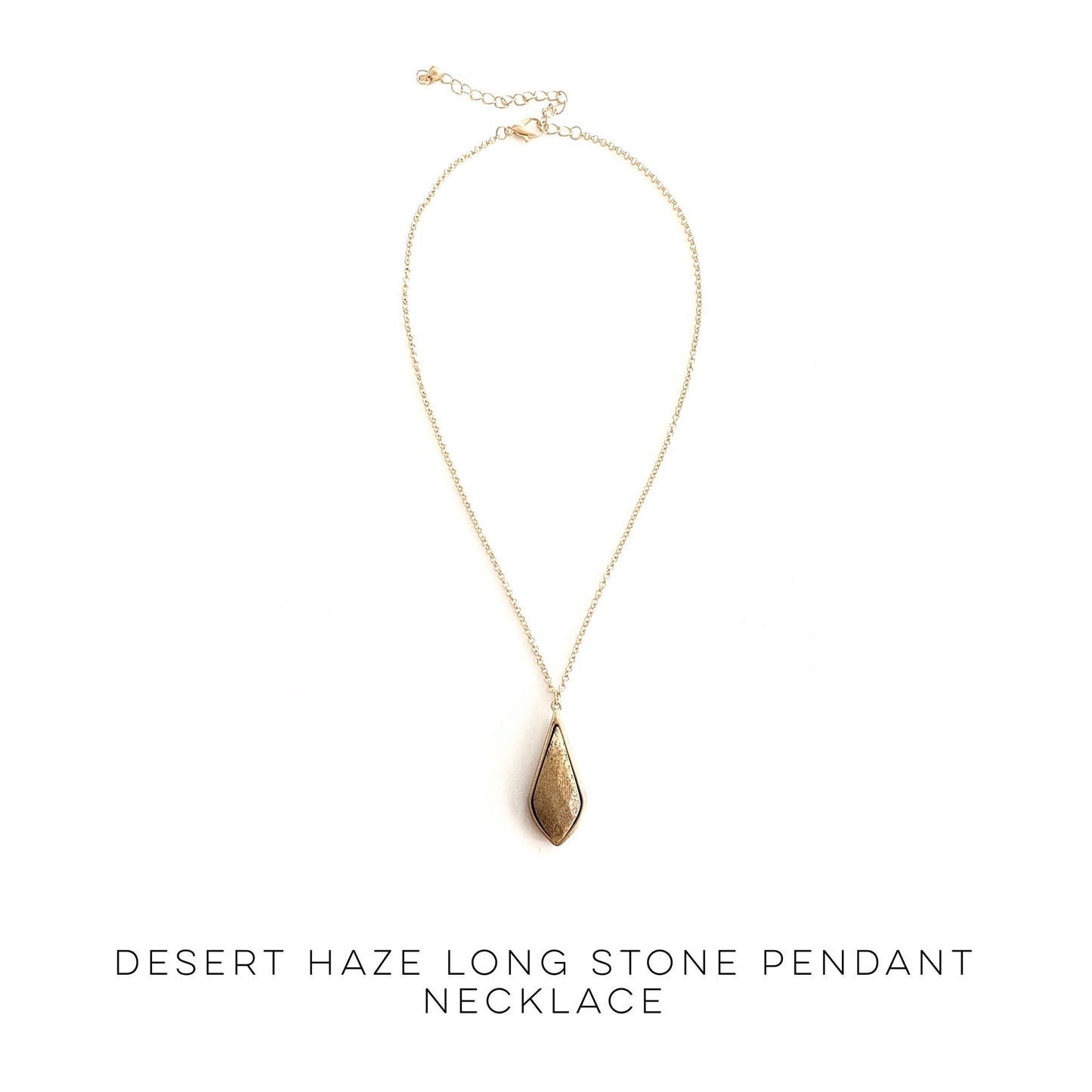 Desert Haze Long Stone Pendant Necklace