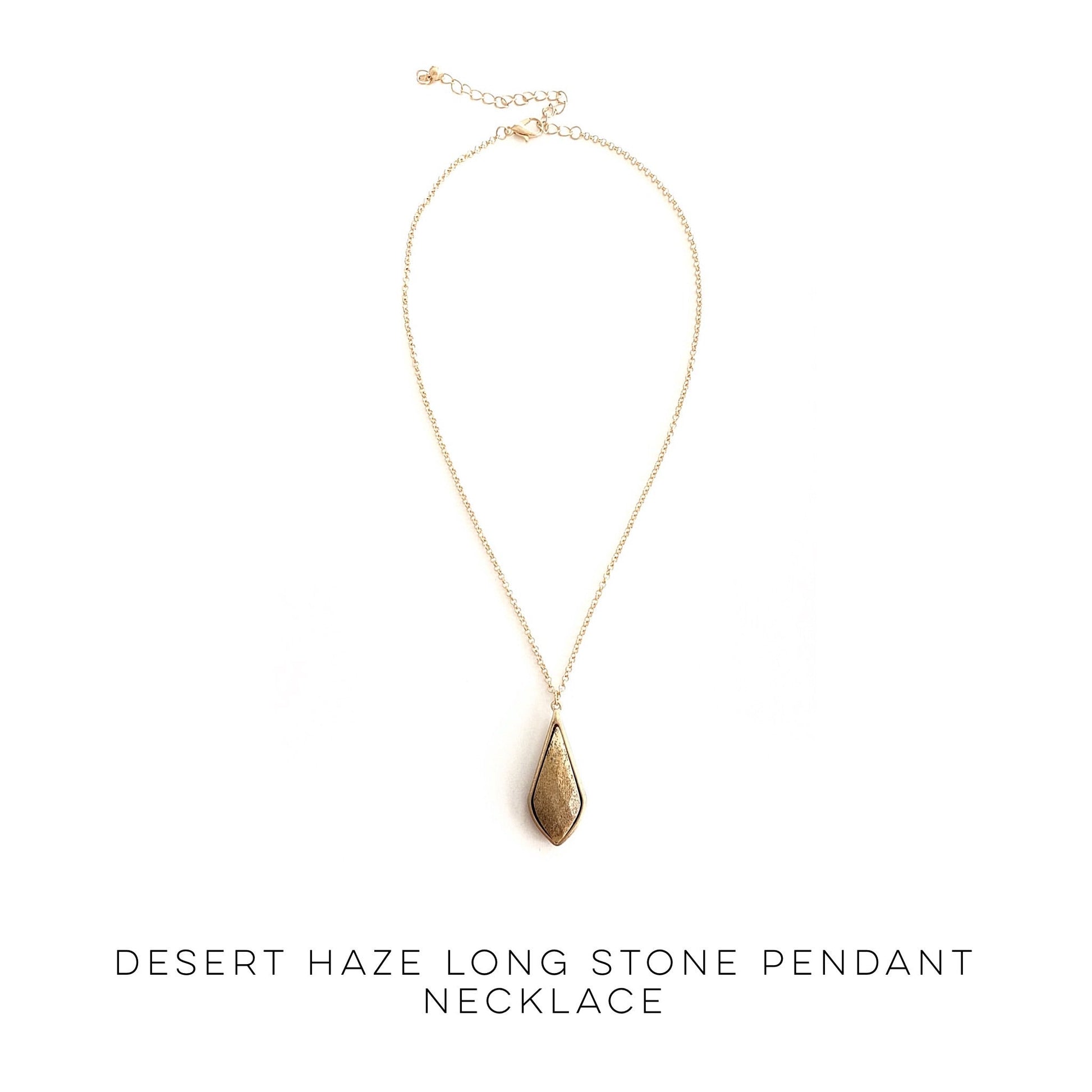 Desert Haze Long Stone Pendant Necklace