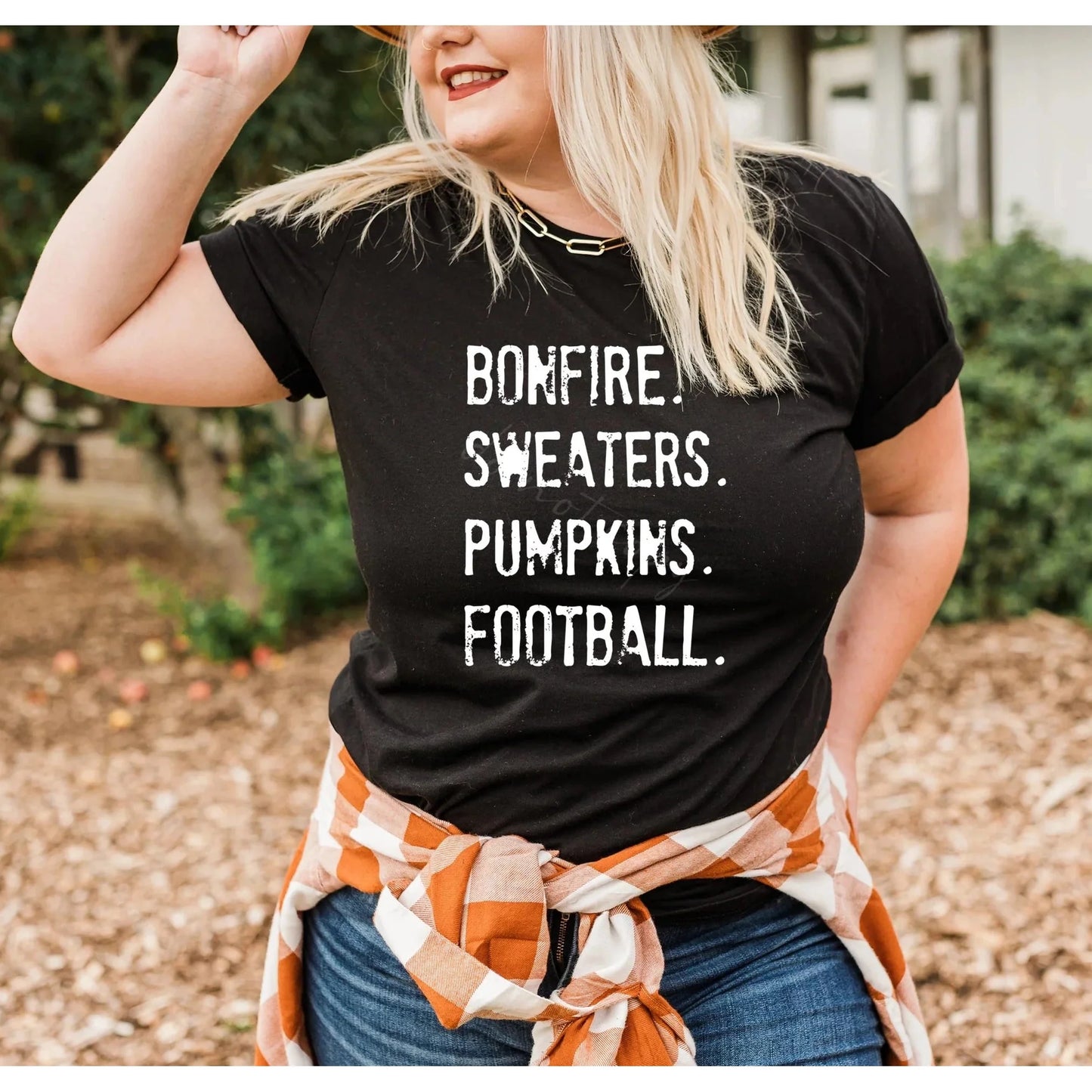 Bonfire Sweaters Pumpkins Football Graphic Tee/Sweatshirt options