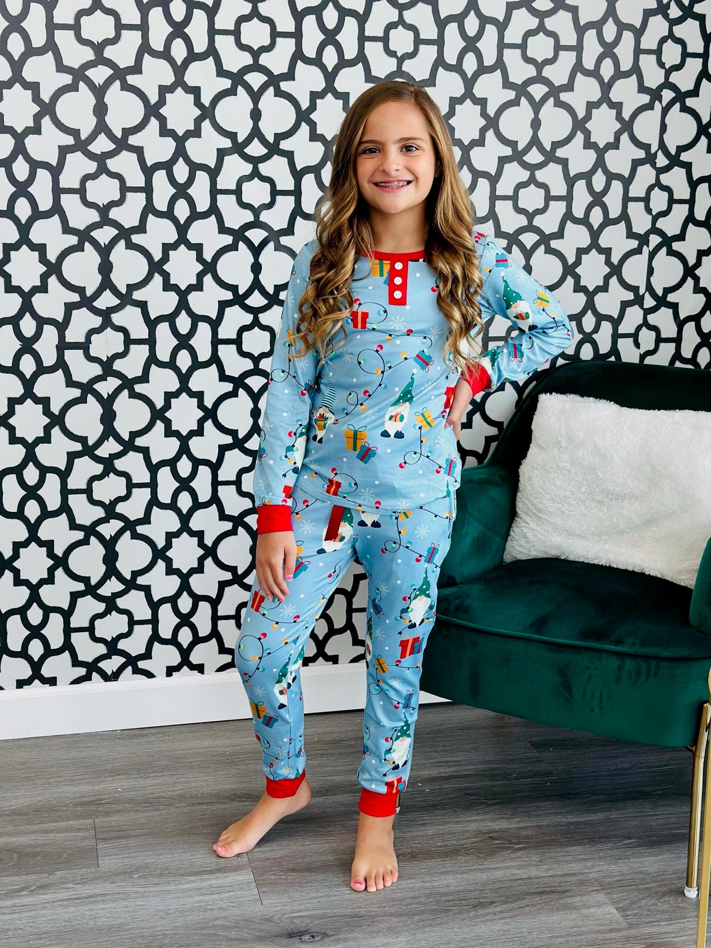 Long Sleeve Pant Bottom PJ Set-#2-Gnome