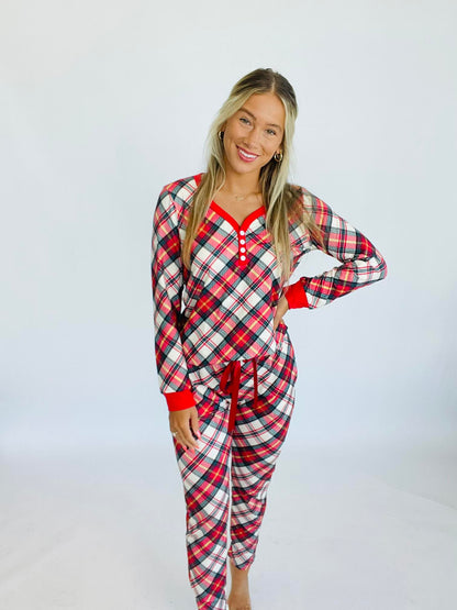 RTS: Christmas PJ-#2-Red White Plaid