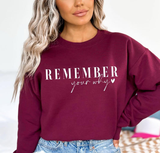 Remember your why Graphic Tee/Sweatshirt options