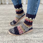 Nordic Night Slipper Booties in Navy