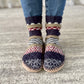 Nordic Night Slipper Booties in Navy