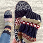 Nordic Night Slipper Booties in Navy