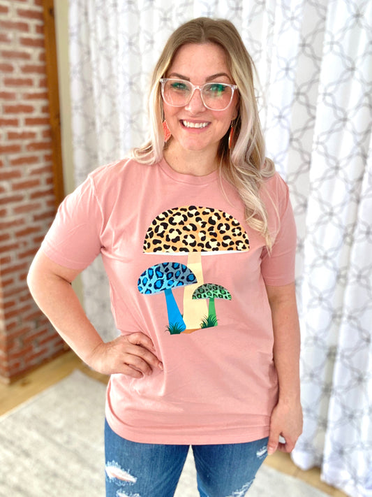 Wild Leopard Mushrooms Graphic Tee