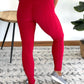 Take It Easy Tik-Tok Pocket Leggings in Red