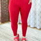 Take It Easy Tik-Tok Pocket Leggings in Red