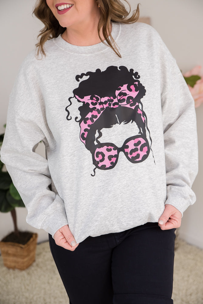 Pink Leopard Lady Crewneck