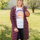 Change Your Stripes Cardigan in Wine