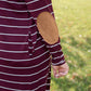 Change Your Stripes Cardigan in Wine