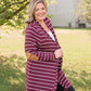 Change Your Stripes Cardigan in Wine