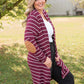 Change Your Stripes Cardigan in Wine