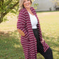 Change Your Stripes Cardigan in Wine