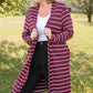 Change Your Stripes Cardigan in Wine