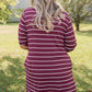 Change Your Stripes Cardigan in Wine