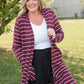 Change Your Stripes Cardigan in Wine