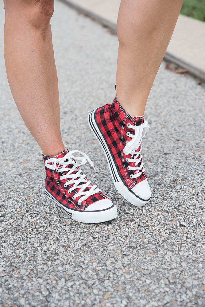 Got the Look Sneakers in Red Plaid