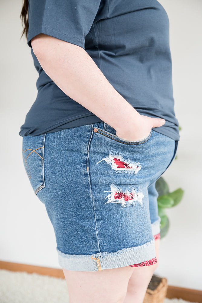 Days of Summer Judy Blue Bandana Shorts