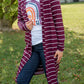 Change Your Stripes Cardigan in Wine