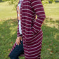 Change Your Stripes Cardigan in Wine