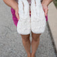 Chenille Slippers in Ivory