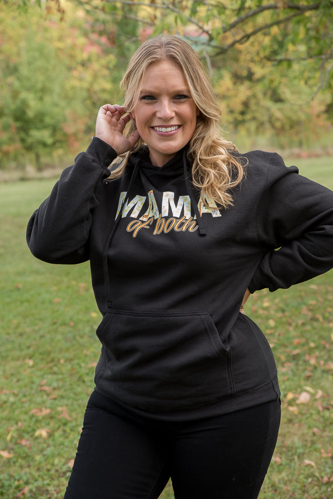 Mama of Both Graphic Hoodie in Black