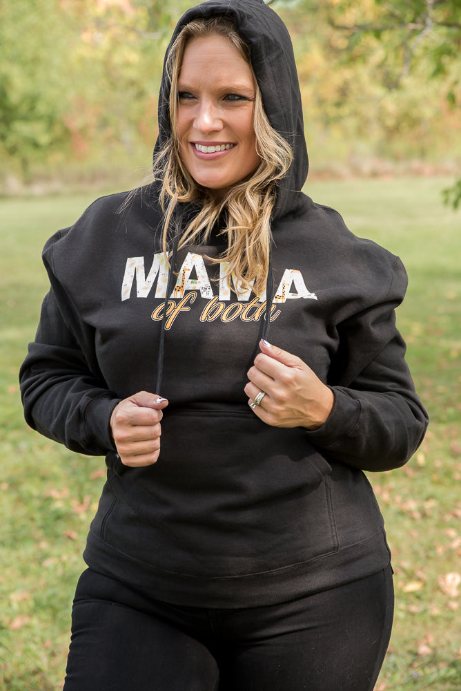 Mama of Both Graphic Hoodie in Black