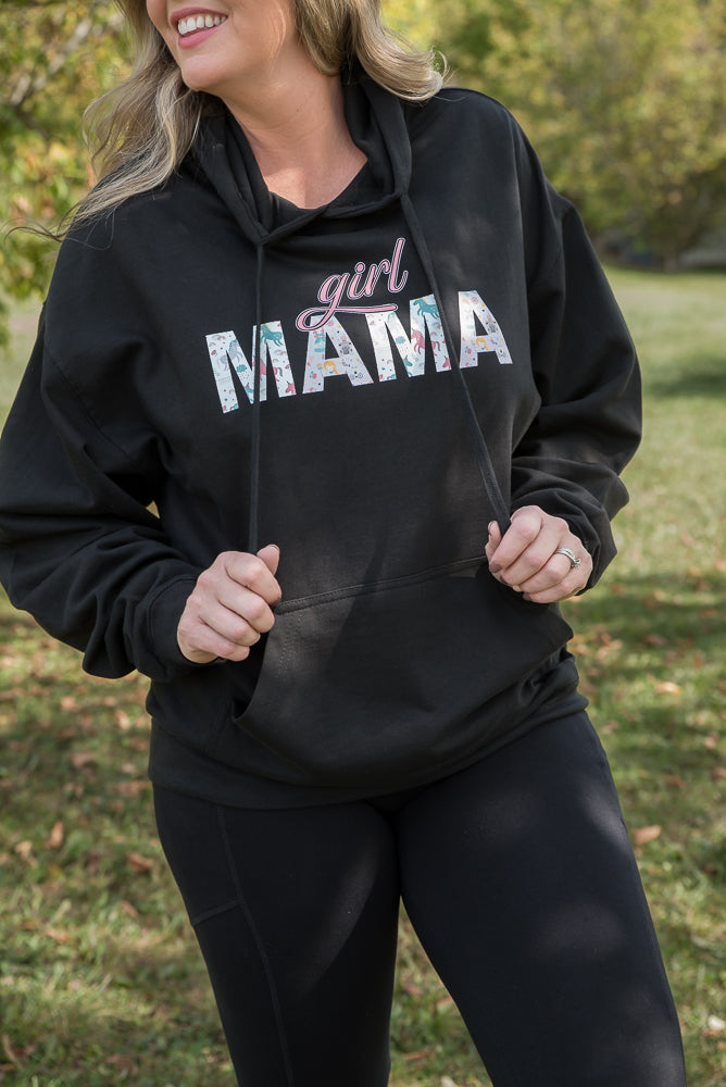 Girl Mama Graphic Hoodie in Black