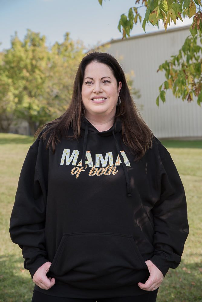 Mama of Both Graphic Hoodie in Black