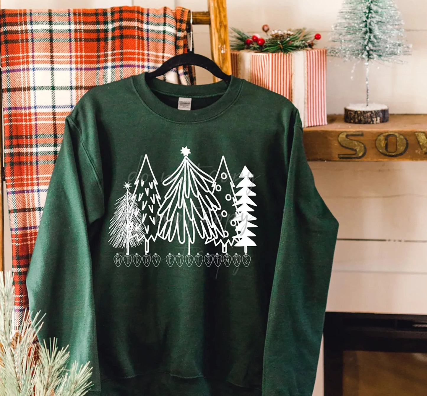 Merry Christmas Bulb Trees Graphic Tee/Sweatshirt options