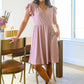 Rebecca Ruffle Sleeve Eyelet Dress -#6-Mauve