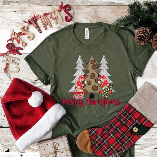 Merry Christmas Tree Gnomes Graphic Tee