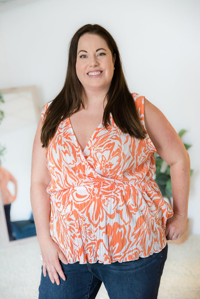 The Orange Swirl Sleeveless Top