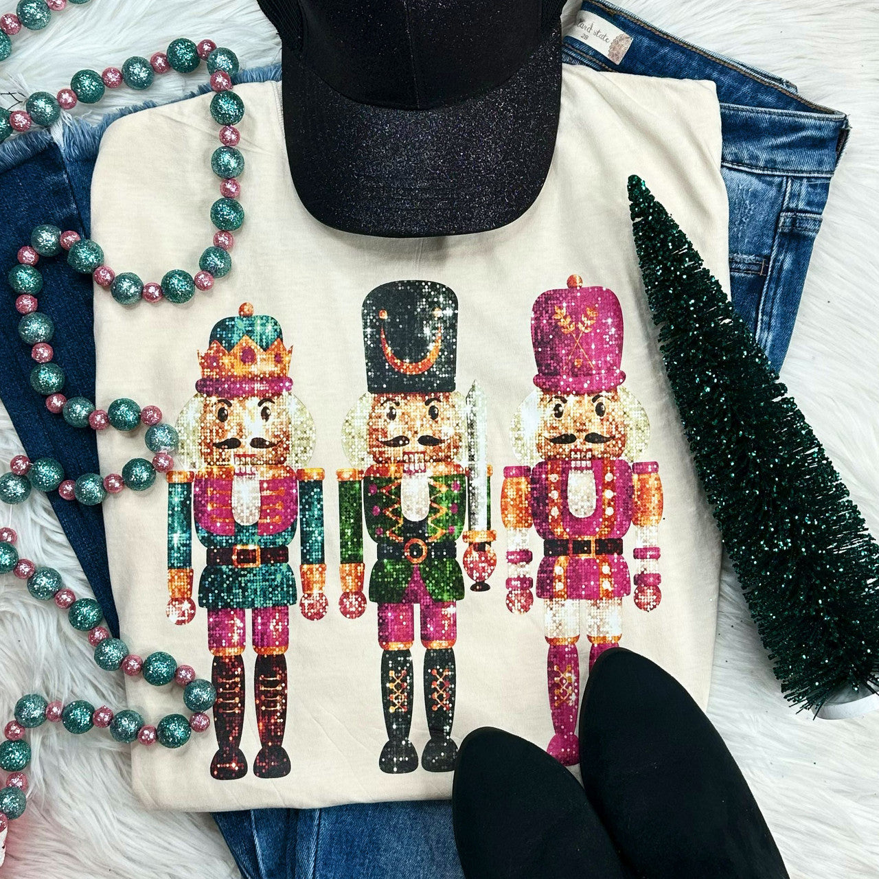 Nutcracker Faux Sequins  Graphic Tee