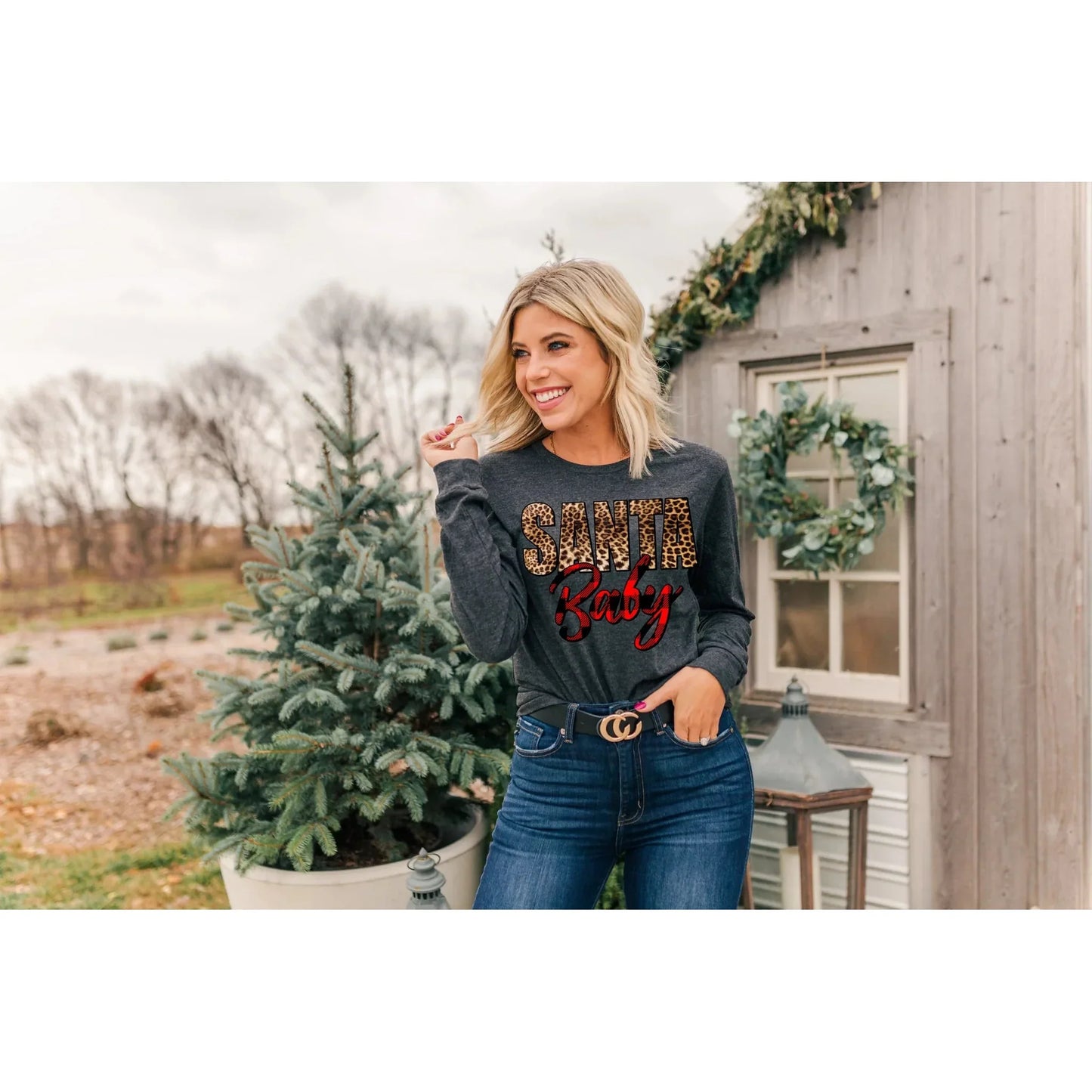 Santa Baby long sleeve graphic tee