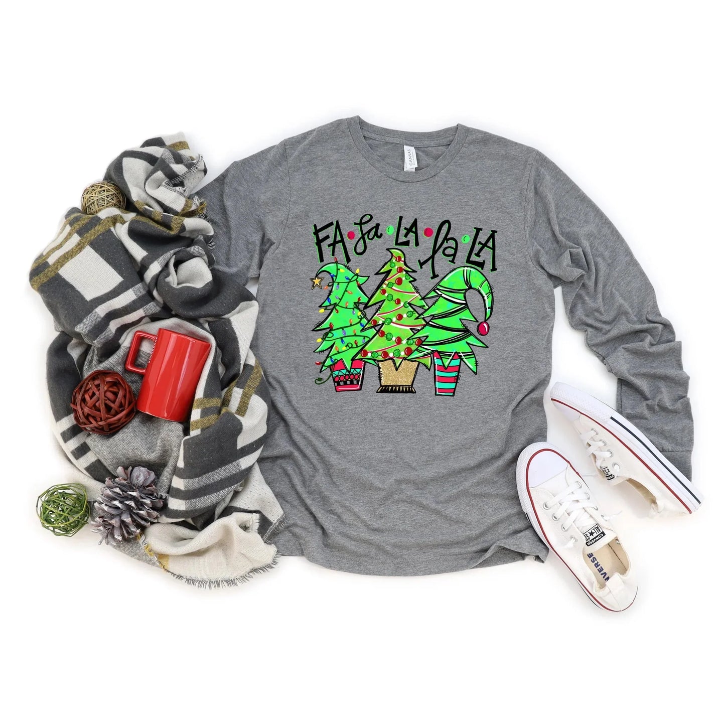 Fa la la la wild trees  long sleeve tee