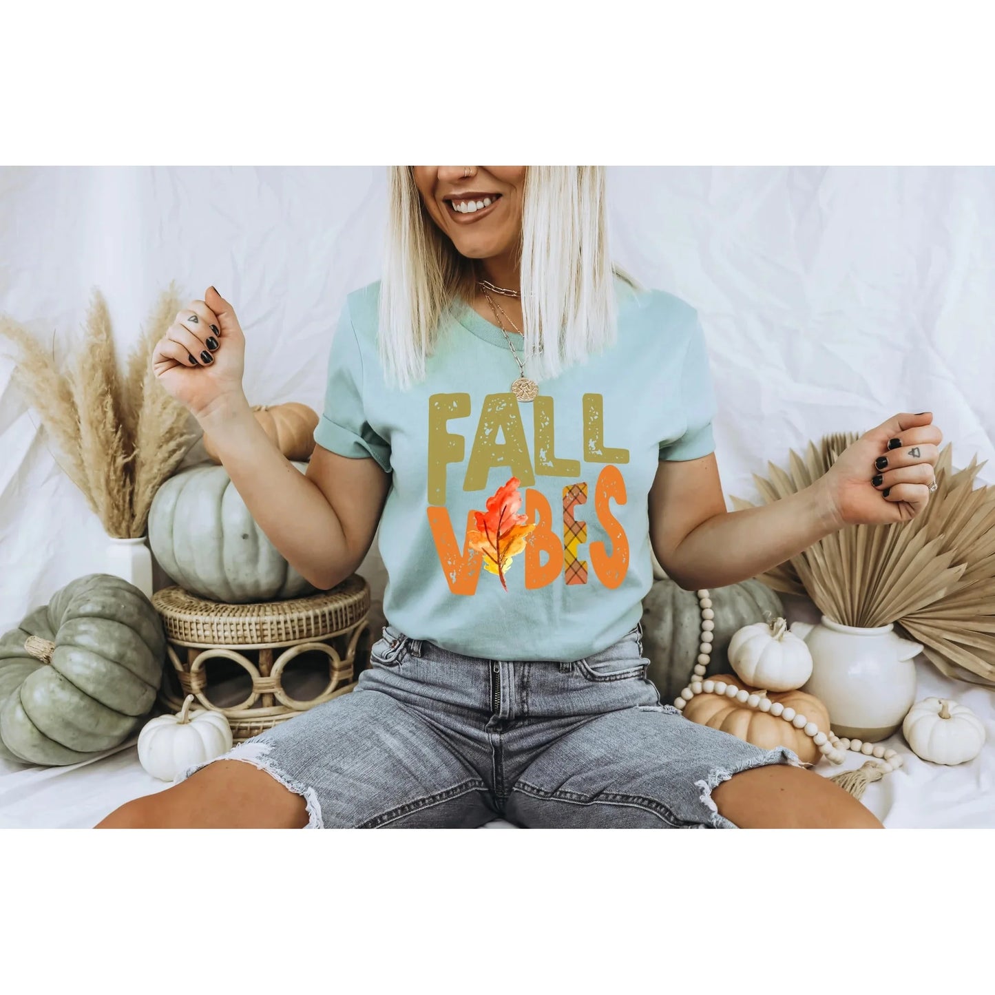 Fall vibes with leaf  Graphic Tee