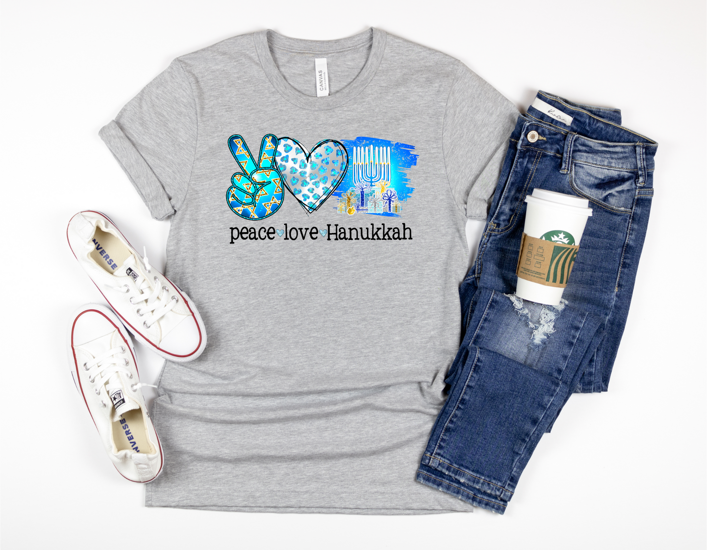 Peace love Hanukkah Graphic Tee/Sweatshirt options