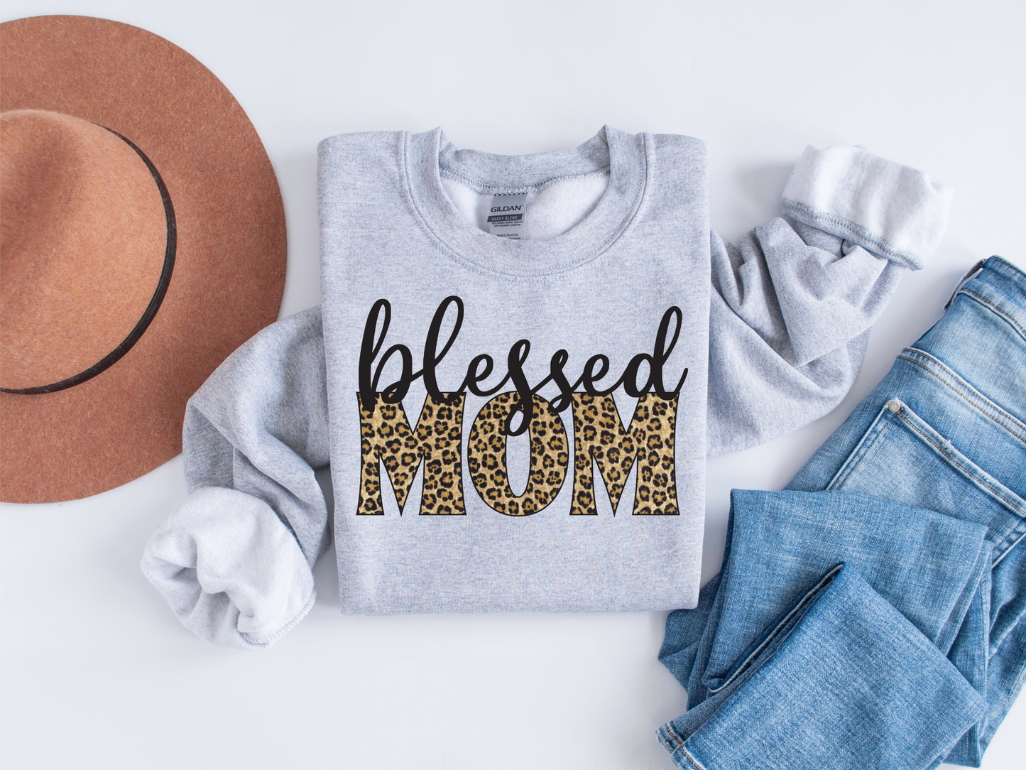 Blessed Mom leopard Sweatshirt