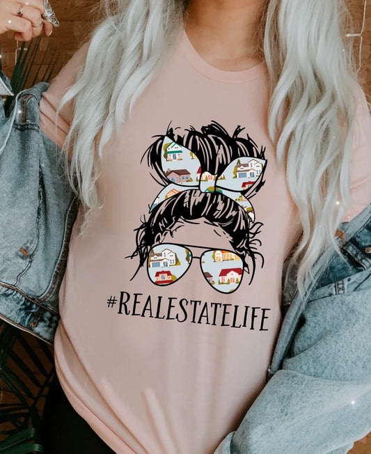 Real Estate Messy Bun GRAPHIC TEE