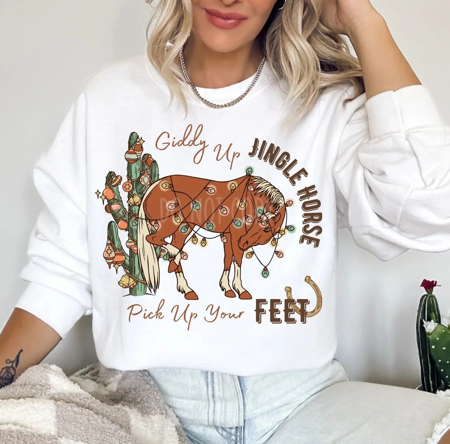 Giddy Up Jingle Horse Sweatshirt