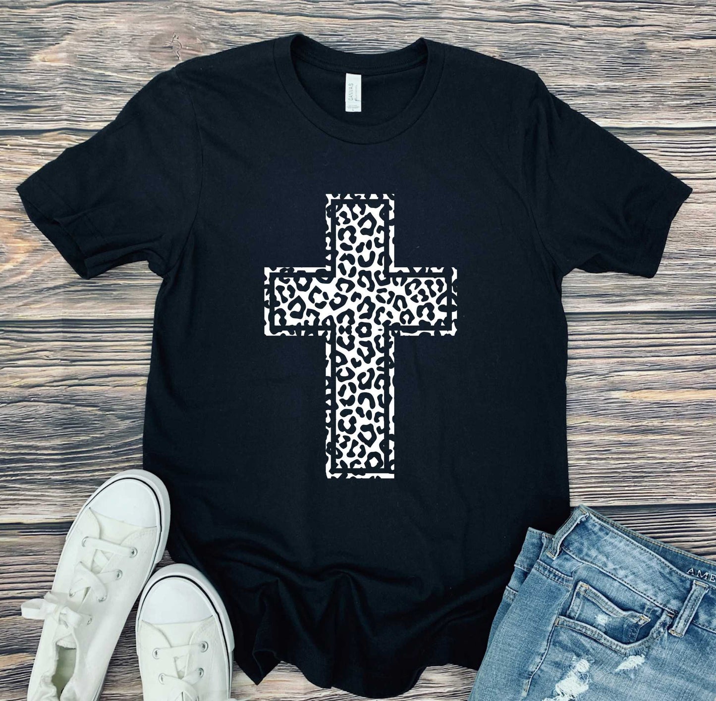 Leopard cross Graphic Tee