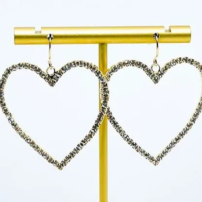 Rhinestone Heart Earrings